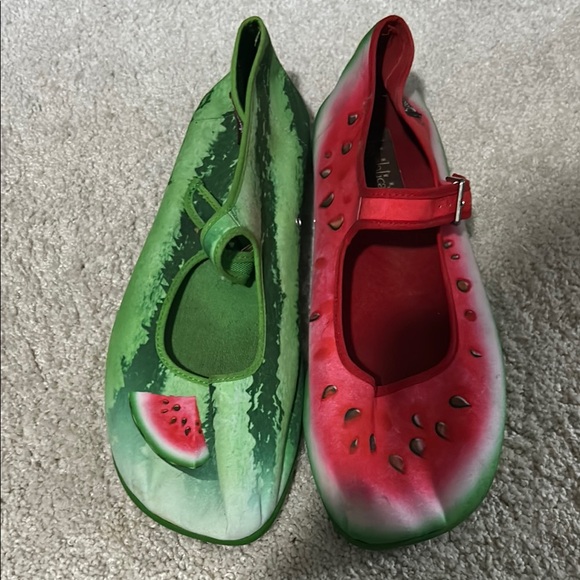 Watermelon Piece Stripe Green Pink Pattern Print Premium Home Slippers main image 1